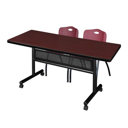 Kobe Rectangle FlipTop Table, 72" W, 29" H, Laminate Top, Mahogany MKFTM7230MH47BY